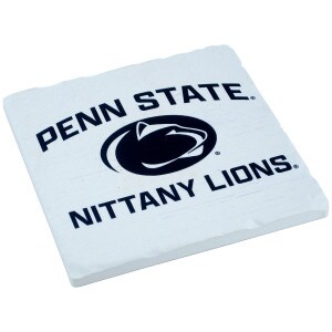white stone coaster with Penn State Nittany Lions and Athletic Logo